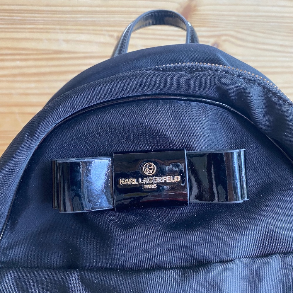 KARL LAGERFELD Black Bow Backpack - Picture 4 of 5